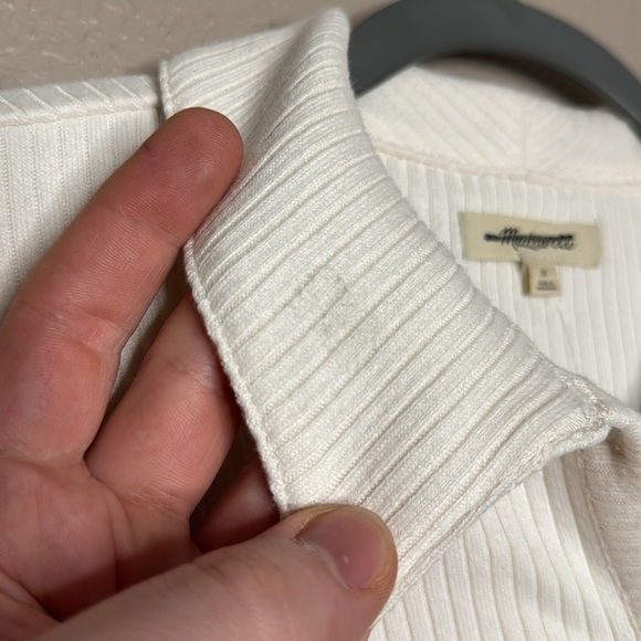 Madewell Curved-Hem Polo Cardigan Tee in Lighthouse - Picture 3 of 6